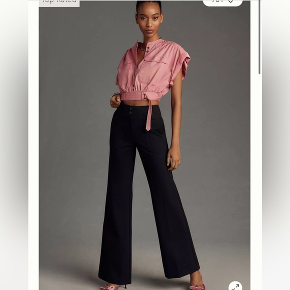 Maeve Pants - NWOT The Naomi Ponte Wide-Leg Flare Pants by Maeve Size 10 in Black